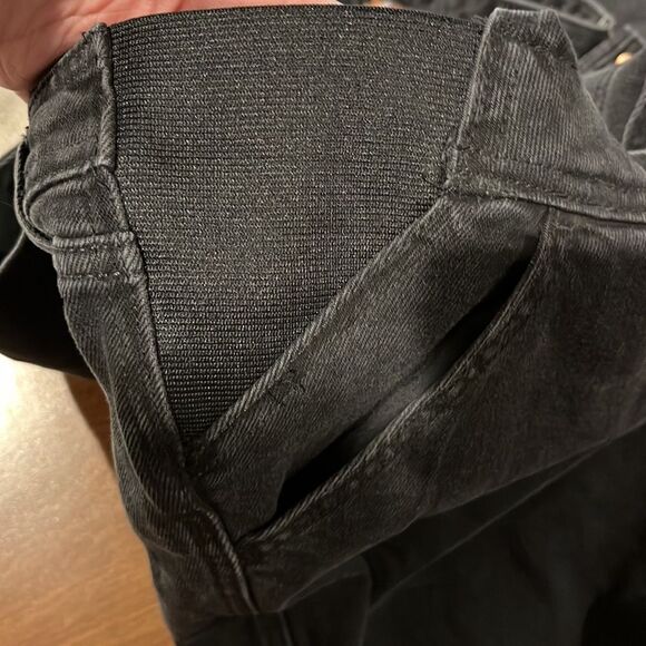 NWT Old Navy Black Side Panel distressed Maternity Overalls size 16. - Picture 9 of 9